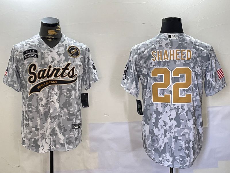 Men New Orleans Saints #22 Shaheed Nike Arctic Camo 2024 Salute to Service Limited NFL Jersey style 5->washington commanders->NFL Jersey